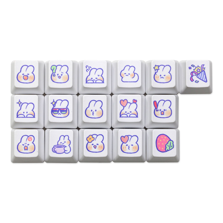 Cute Little Bunny Keycap Rabbit Meme Keycap Dye Subbed keycaps for mx ...