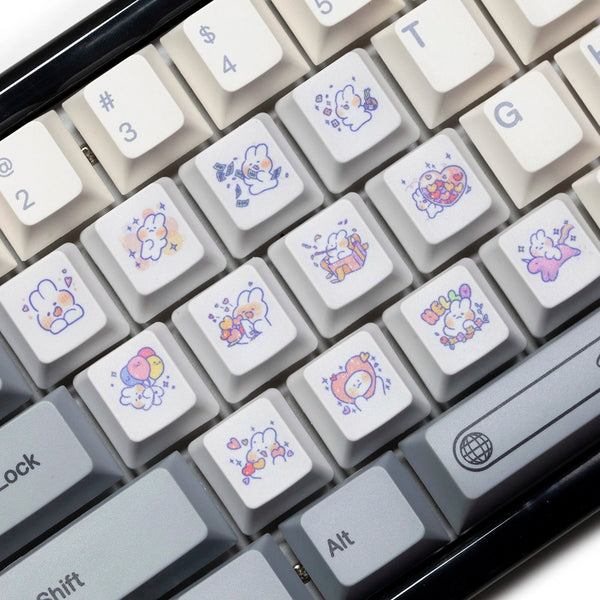 Oem R1 R2 R3 R4 Key Cap Cute Little Bunny Keycap Rabbit Meme Keycap Dye Subbed keycaps for mx ...