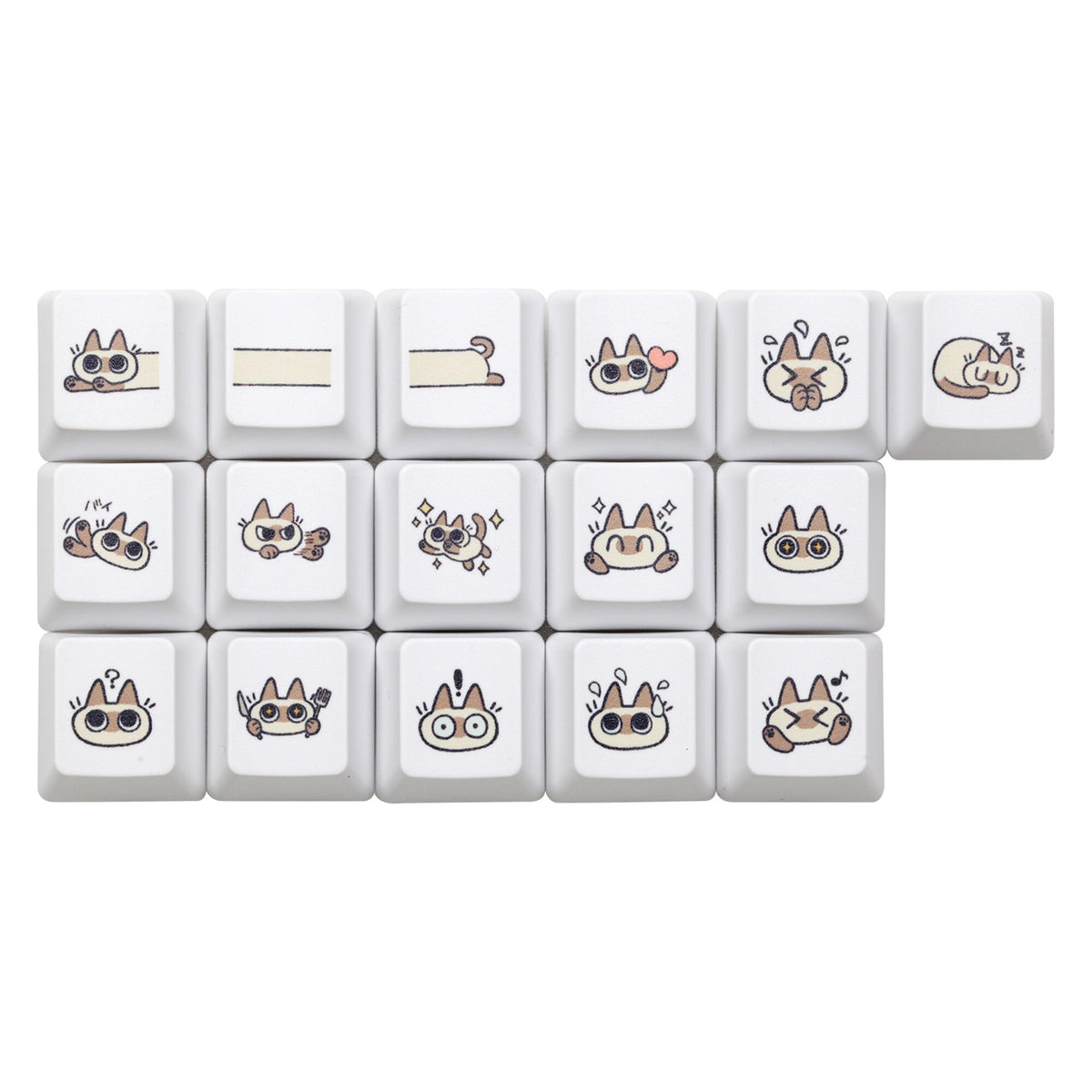 Cute Little Siamese cat Keycap Kitty Meme Keycap Dye Subbed keycaps fo ...