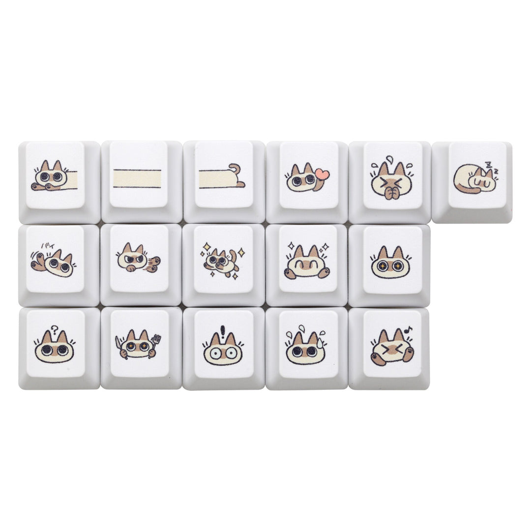 Cute Little Siamese cat Keycap Kitty Meme Keycap Dye Subbed keycaps fo ...