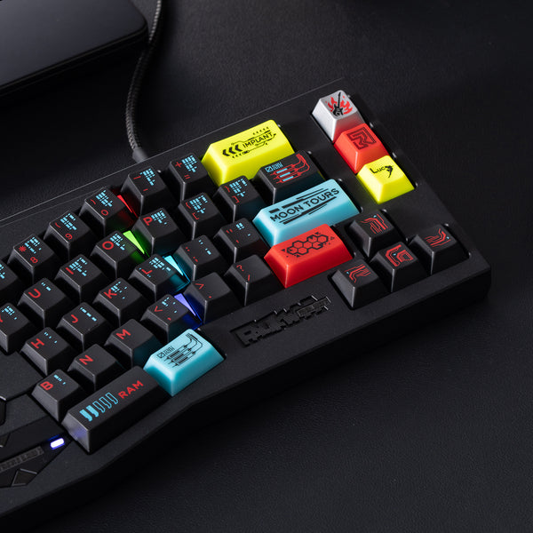 Hififox Cyber City Cherry Profile PC Keycap Set UV Screen Pring for keyboard BM60 CSTC75 BM65 BM68 XD60 EV63 Made68 Wooting 60