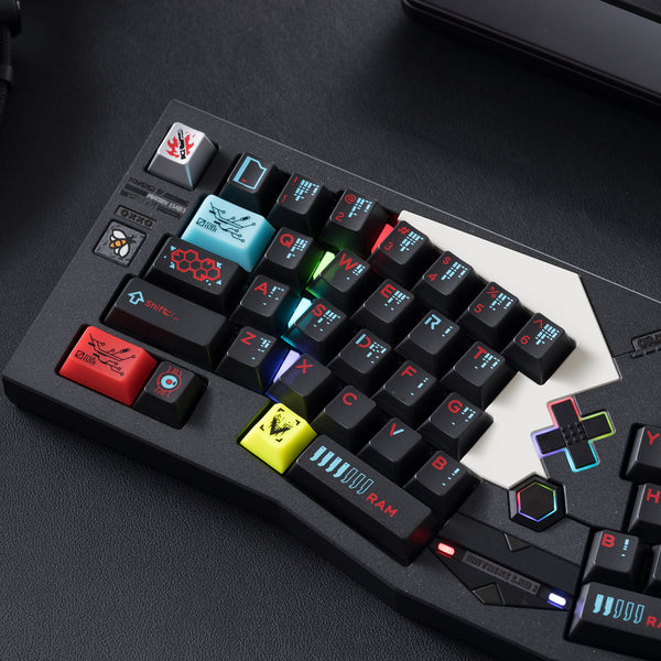Hififox Cyber City Cherry Profile PC Keycap Set UV Screen Pring for keyboard BM60 CSTC75 BM65 BM68 XD60 EV63 Made68 Wooting 60