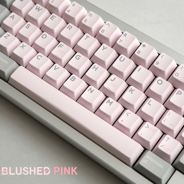 Hififox x Domikey Retro Shy Pink Keycap Blushed Pink Keycap Cherry Profile Dye Subbed Keycap Set thick PBT for keyboard