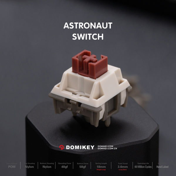 Domikey Astronaut Switch RGB SMD Linear Switch 48g 58g Switches For Gaming Mechanical keyboard mx stem Nylon POM Hand Lubed