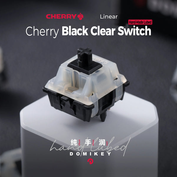 Domikey Cherry MX Black Clear Top Switch NIXIE Switch Linear 5pin 63.5g Black for mechanical keyboard Milky Top Black Hand Lubed
