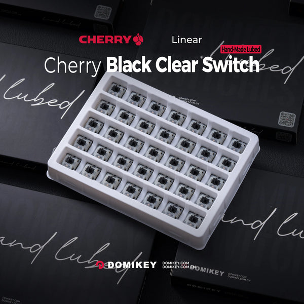 Domikey Cherry MX Black Clear Top Switch NIXIE Switch Linear 5pin 63.5g Black for mechanical keyboard Milky Top Black Hand Lubed