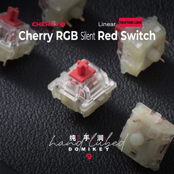 Domikey Cherry MX RGB Silent Red Switch Linear Switch 3pin 45g Clear Top for mechanical keyboard Hand Lubed