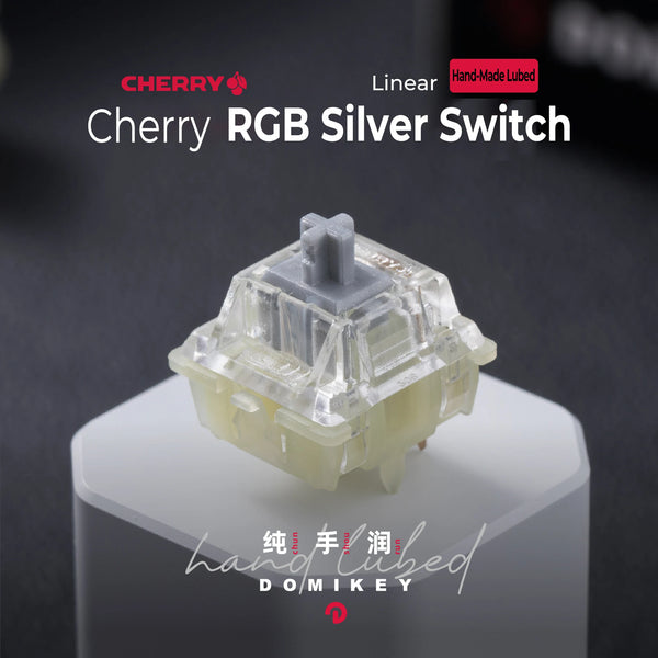 Domikey Cherry MX RGB Silver Switch Linear Switch 5pin 45g Clear Top for mechanical keyboard Hand Lubed