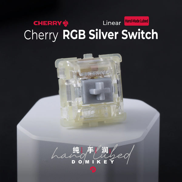 Domikey Cherry MX RGB Silver Switch Linear Switch 5pin 45g Clear Top for mechanical keyboard Hand Lubed