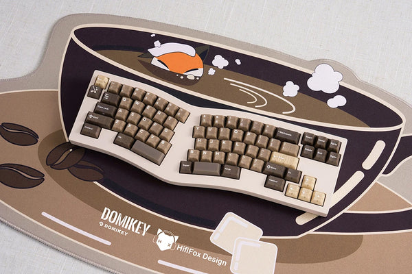 Domikey HIFIFOX Silent Cafe Mousepad for Mechanical Keyboard Deskmat 870 400 4mm Stitched Edges High quality soft touch Rubber