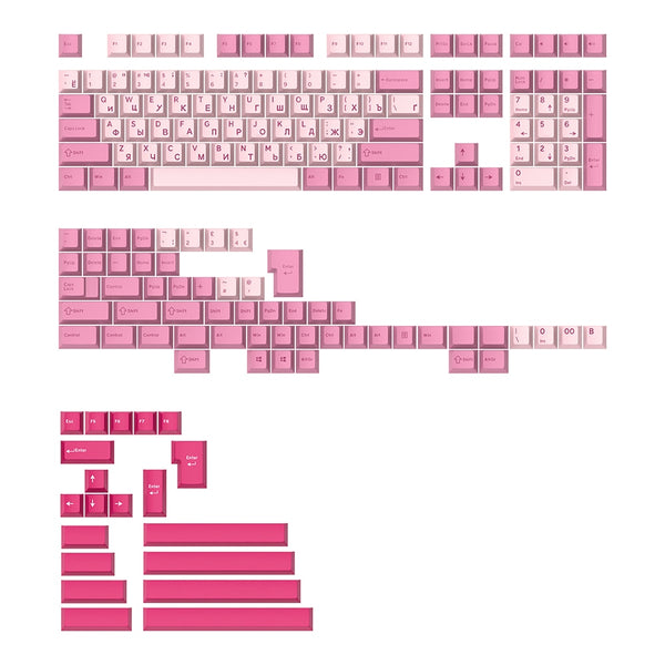 GJ Sakura Matsuri Hirigana PBT Doubleshot Keycap Cherry Profile for Mechanical Keyboard Hirigana Cryillic Hangual Alice
