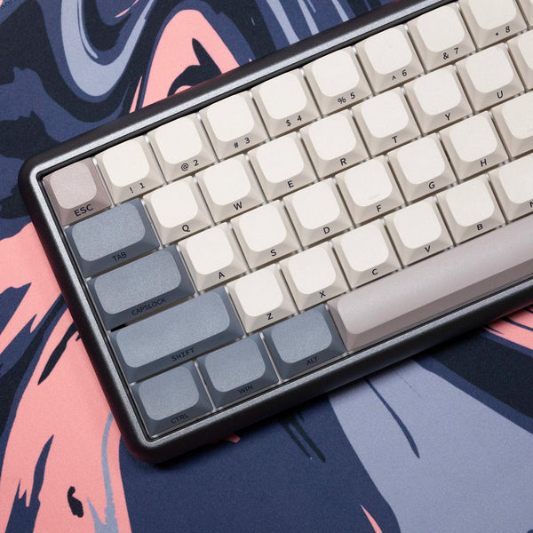 GKs Revelation Keycap for Low Profile MX Stem Gaming Mechanical Keyboard Dye Subbed Keycap Side print font Beige Grey Thin