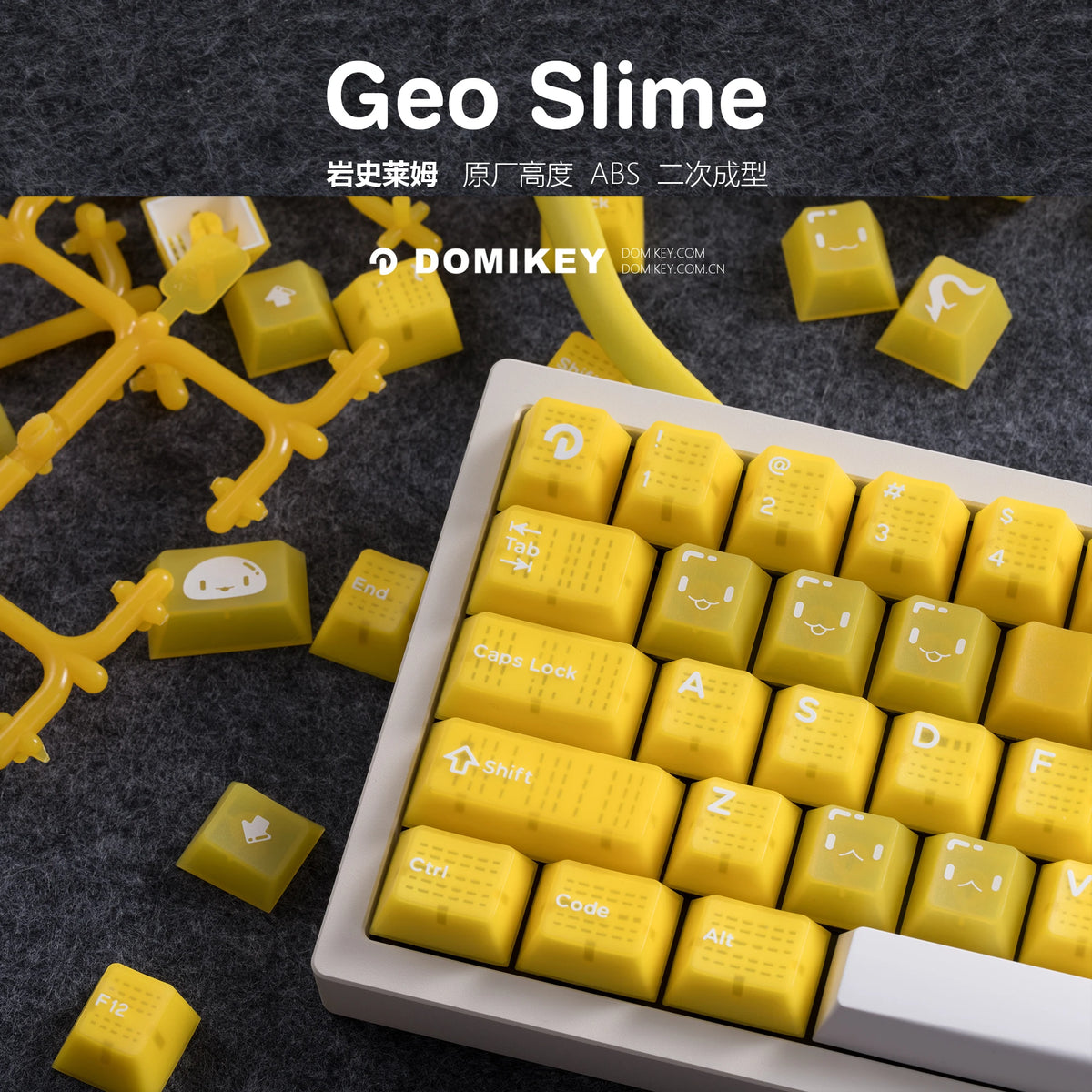 Hififox x Domikey Geo Slime Cherry Profile ABS Doubleshots Keycap Set ...
