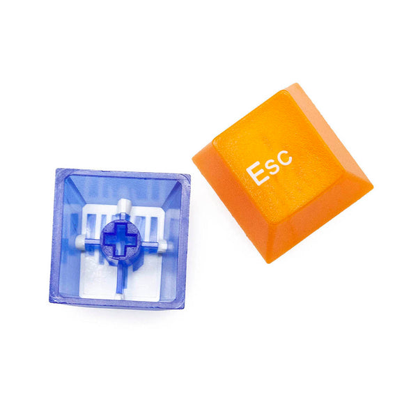 Taihao RBO Cubic ABS Doubleshot Keycap Translucent Cubic Type for mechanical keyboard color of Red Blue Orange Colorway