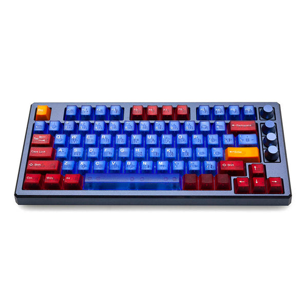 Taihao RBO Cubic ABS Doubleshot Keycap Translucent Cubic Type for mechanical keyboard color of Red Blue Orange Colorway