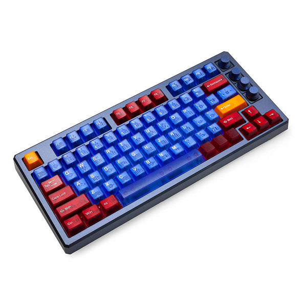 Taihao RBO Cubic ABS Doubleshot Keycap Translucent Cubic Type for mechanical keyboard color of Red Blue Orange Colorway