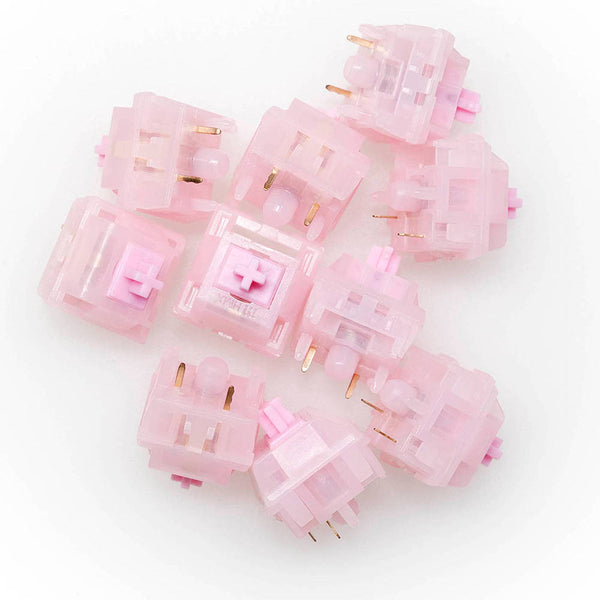 Mage Sakura V2 Switch Linear Switch 37g 43g 45g 51g for Gaming Mechanical Keyboard Pink Factory Lubed 50M Long Spring