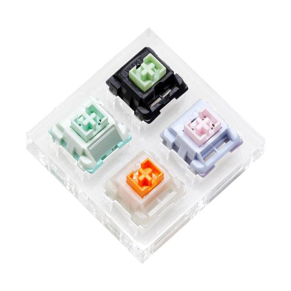 WEKT 4 switch tester switches with blank keycaps acrylic base for mechanical keyboard NAFU Wasabi Cream Orange LUCY