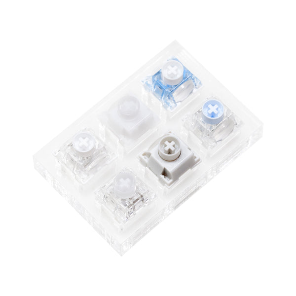 Unionwell 6 switch tester switches with blank keycaps acrylic base for mechanical keyboard Snow Shine Hunyuan Ice Shine Qianyuan