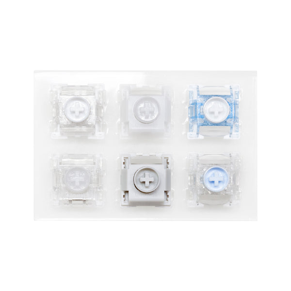 Unionwell 6 switch tester switches with blank keycaps acrylic base for mechanical keyboard Snow Shine Hunyuan Ice Shine Qianyuan