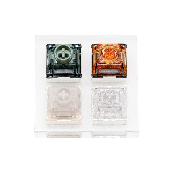 4 Switch Tester Switches with blank keycaps acrylic base for mechanical keyboard Long Yin Spark Orange Babao Ice Extreme