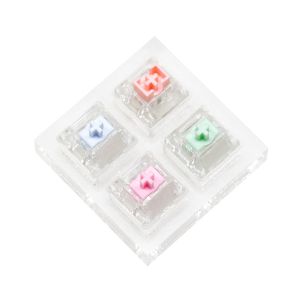 4 Everglide switch tester switches with blank keycaps acrylic base for mechanical keyboard Siren V3 Ticky Rice Magneto UE