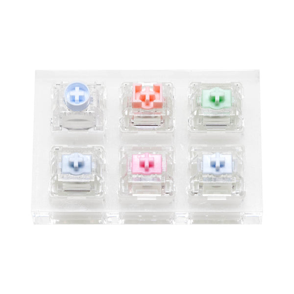 Everglide 6 switch tester switches with blank keycaps acrylic base for mechanical keyboard Yaoguang Ticky Rice Magneto Siren V3