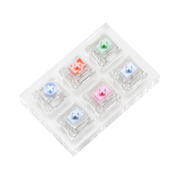 Everglide 6 switch tester switches with blank keycaps acrylic base for mechanical keyboard Yaoguang Ticky Rice Magneto Siren V3