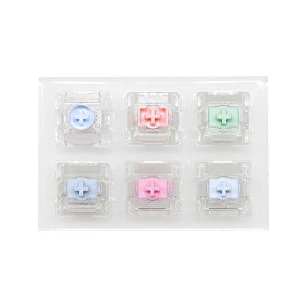 Everglide 6 switch tester switches with blank keycaps acrylic base for mechanical keyboard Yaoguang Ticky Rice Magneto Siren V3