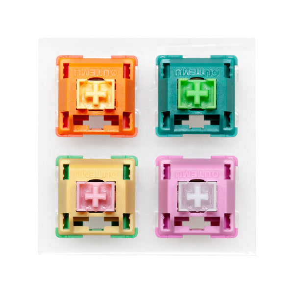 Outemu 4 switch tester switches with blank keycaps acrylic base for mechanical keyboard Maple Leaf Spring Breeze Lotus Plum