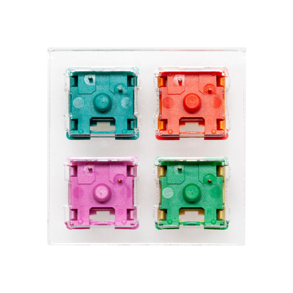 Outemu 4 switch tester switches with blank keycaps acrylic base for mechanical keyboard Maple Leaf Spring Breeze Lotus Plum