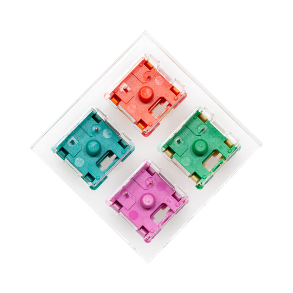 Outemu 4 switch tester switches with blank keycaps acrylic base for mechanical keyboard Maple Leaf Spring Breeze Lotus Plum