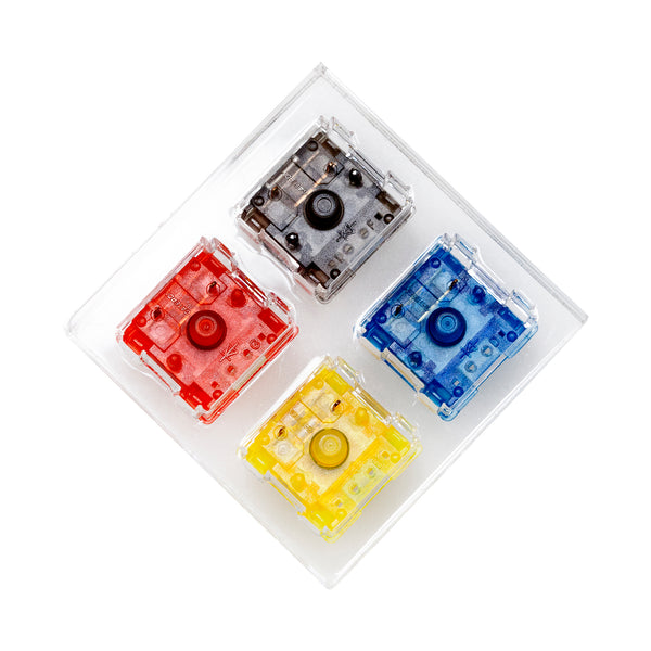 Gateron 4 switch tester switches with blank keycaps acrylic base for mechanical keyboard Ink V2 Black Red Blue Yellow