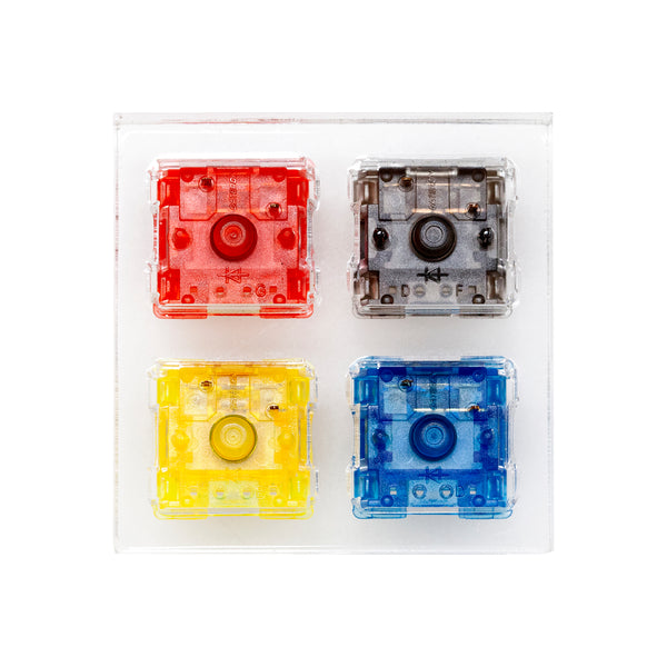 Gateron 4 switch tester switches with blank keycaps acrylic base for mechanical keyboard Ink V2 Black Red Blue Yellow