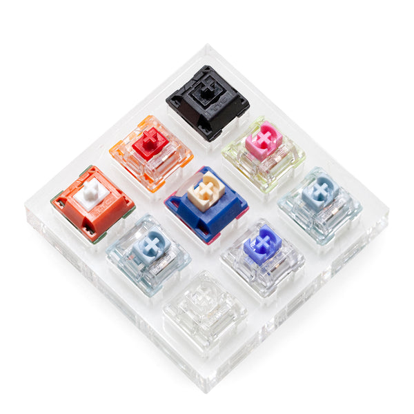 TTC 9 switch tester switches with blank keycaps acrylic base for Silent Bluish Brother V2 Gold Iron Super Black PT Watermelon