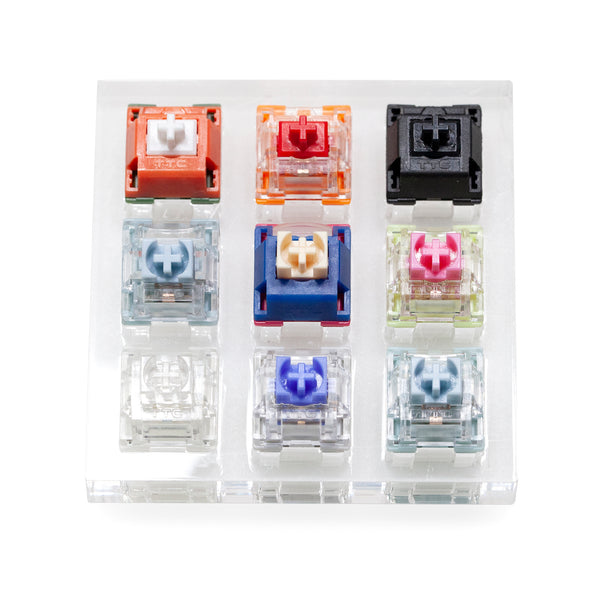 TTC 9 switch tester switches with blank keycaps acrylic base for Silent Bluish Brother V2 Gold Iron Super Black PT Watermelon