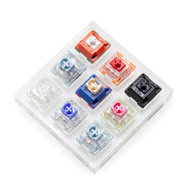TTC 9 switch tester switches with blank keycaps acrylic base for Silent Bluish Brother V2 Gold Iron Super Black PT Watermelon