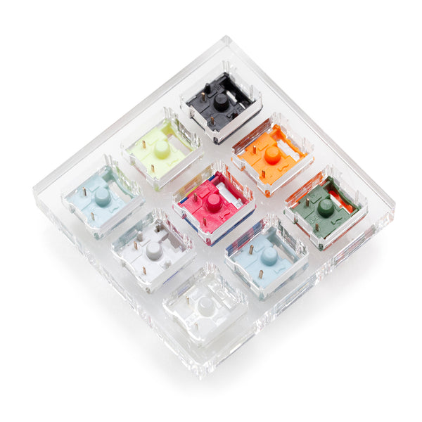 TTC 9 switch tester switches with blank keycaps acrylic base for Silent Bluish Brother V2 Gold Iron Super Black PT Watermelon