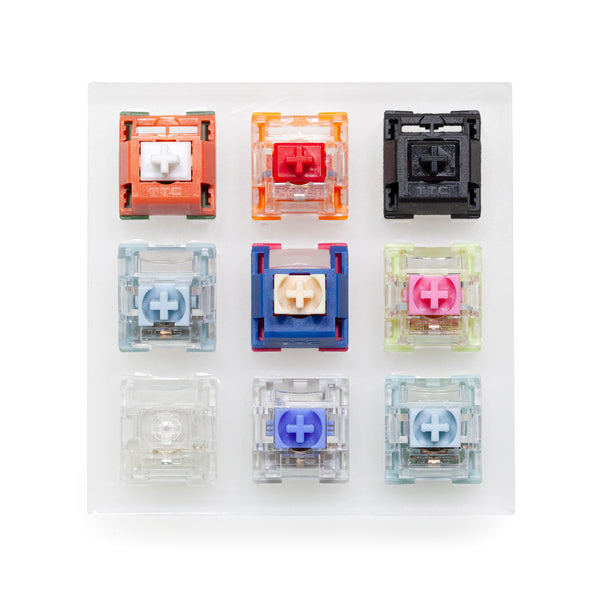 TTC 9 switch tester switches with blank keycaps acrylic base for Silent Bluish Brother V2 Gold Iron Super Black PT Watermelon
