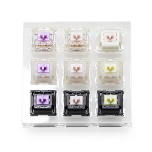 Gateron 9 switch tester switches with blank keycaps acrylic base for Oil King Yellow Pink Purple KS 3 Smoothie Silent Pink
