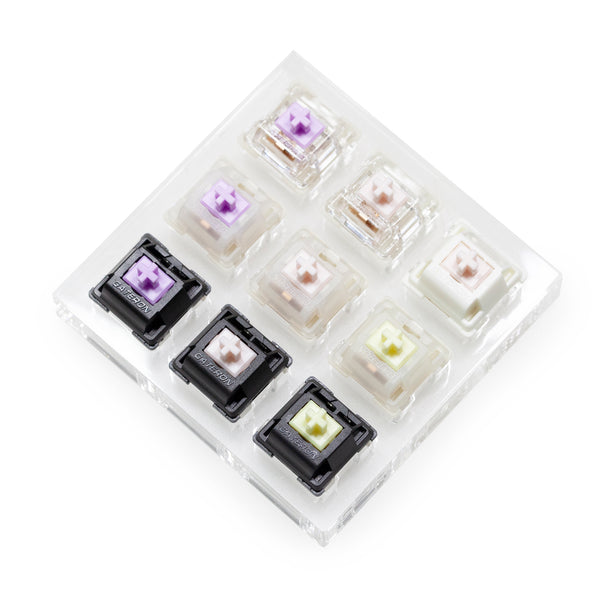Gateron 9 switch tester switches with blank keycaps acrylic base for Oil King Yellow Pink Purple KS 3 Smoothie Silent Pink