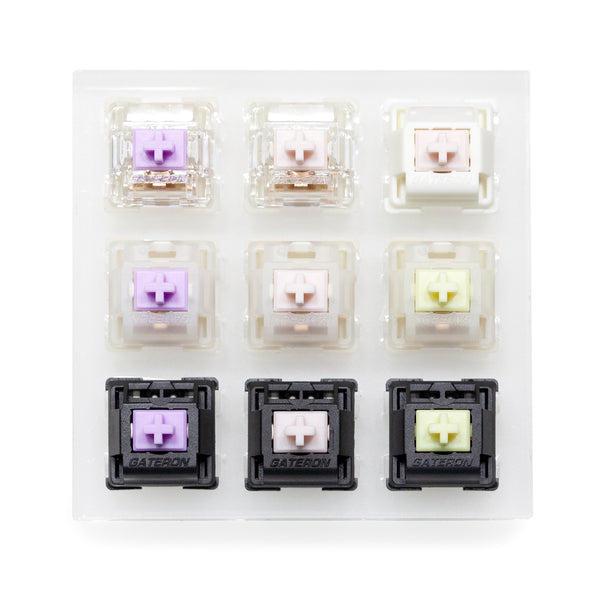 Gateron 9 switch tester switches with blank keycaps acrylic base for Oil King Yellow Pink Purple KS 3 Smoothie Silent Pink