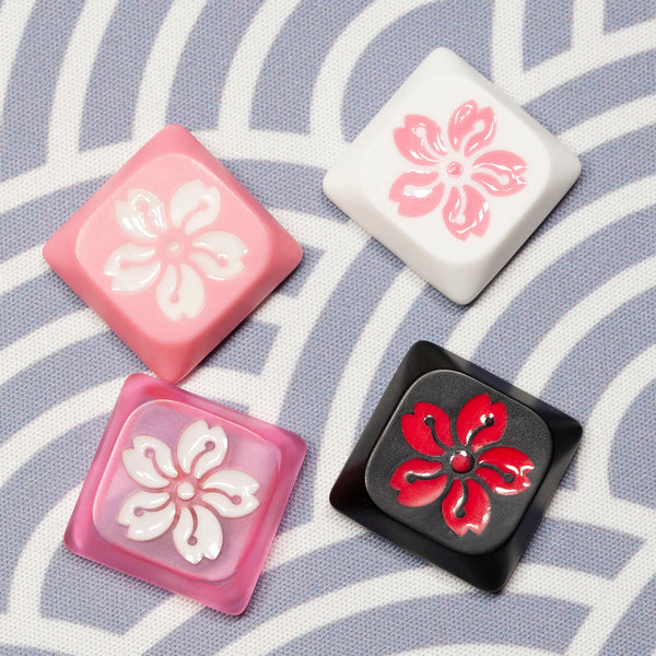 Sakura Resin Artisan Keycap Low Profile Keycap for Low Profile MX Stem Mechanical Keyboard Handmade Pink Novlty Keycap