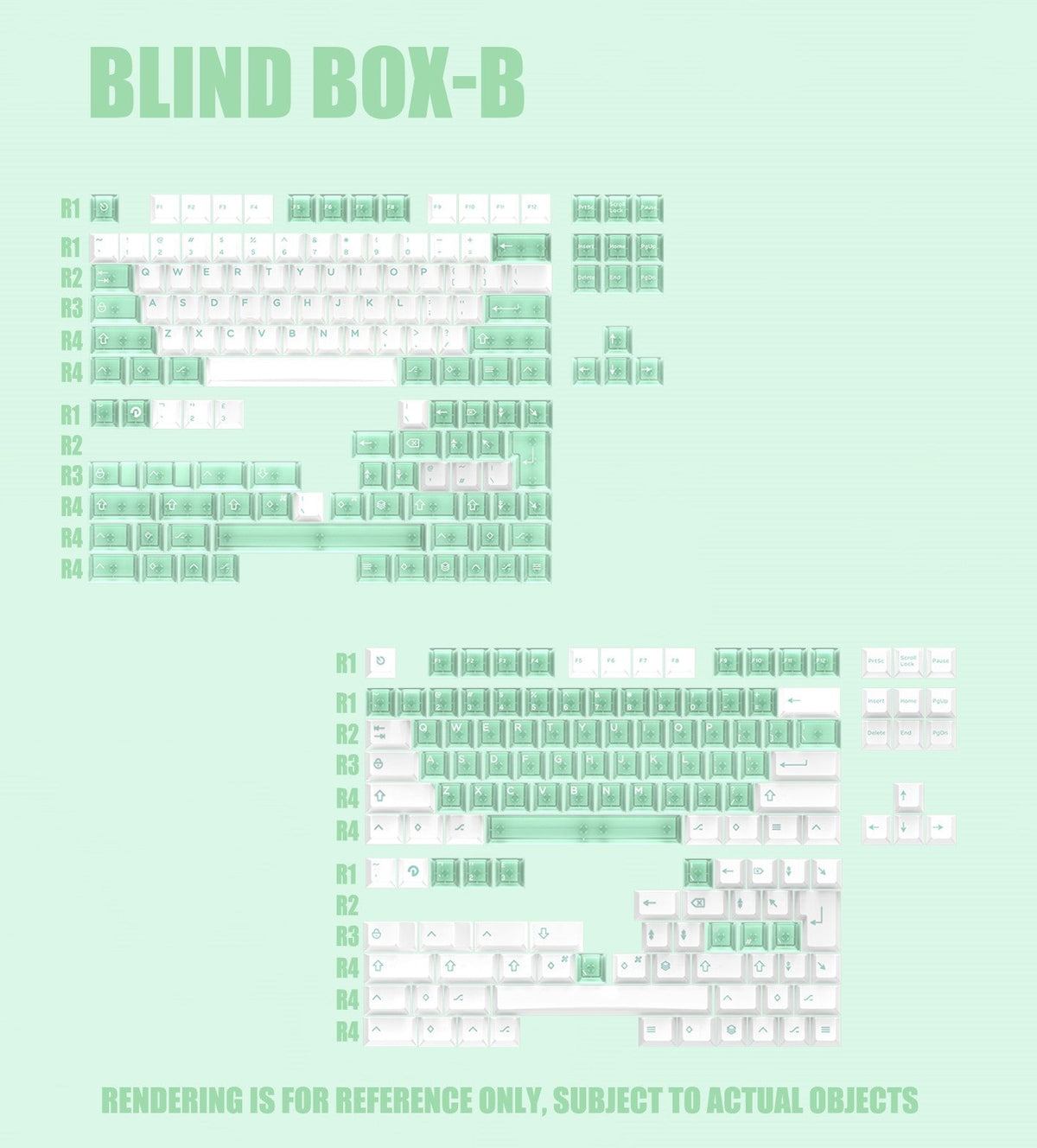 [GBEXTRA] JU x Domikey JADE keycaps Cherry profile ABS doubleshot Semi ...