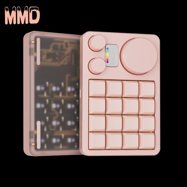 MMD KM16 Keyboard Aluminum Alloy Case with Knob Customized Mechanical keyboard Gasket Custom For Designer PS PR AI Office VIA