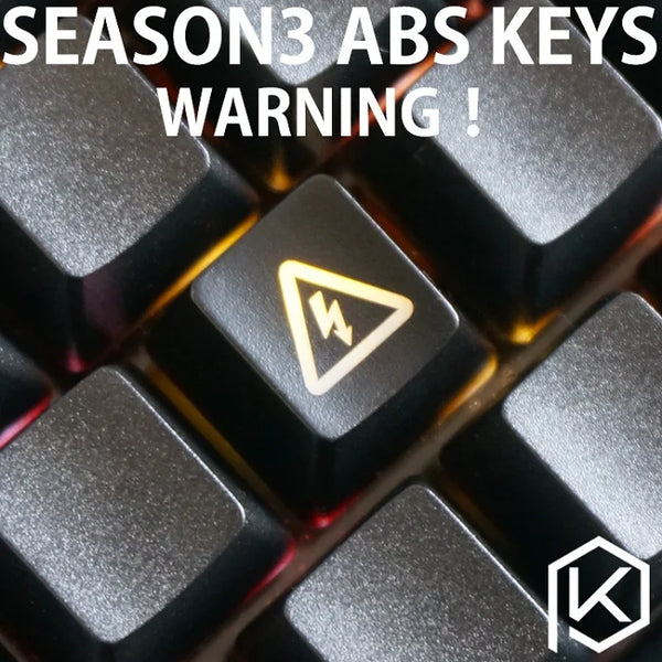 Novelty Shine Through warning Keycaps ABS Etched black red for mechanical keyboards backlit oem profile