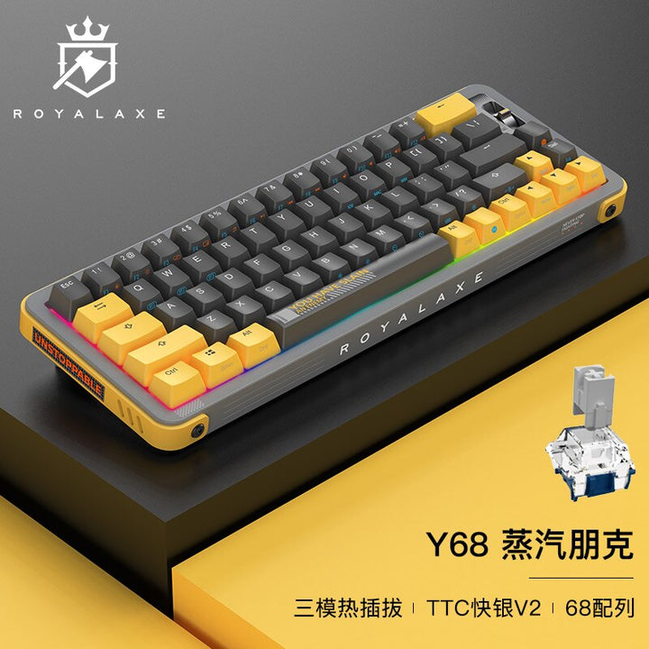 Royalaxe R68 ROYAL AXE Y68 Keyboard Gaming Mechanical Keyboard hot swappable PCB RG ...