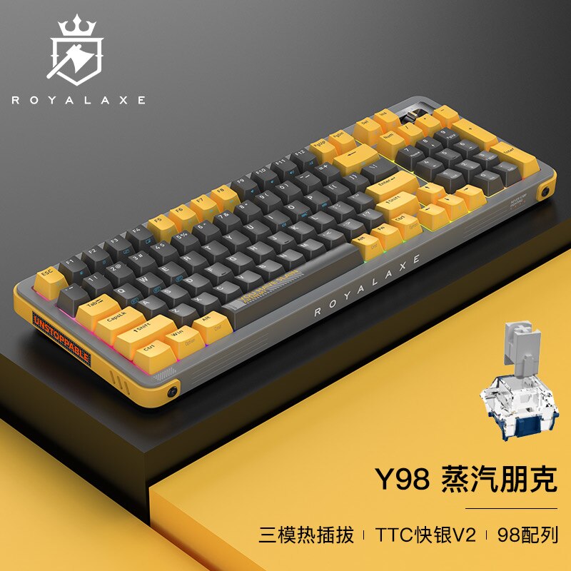 ROYAL AXE Y98 Gaming Keyboard Mechanical Keyboard Wireless 2.4G Blueto –  KPrepublic