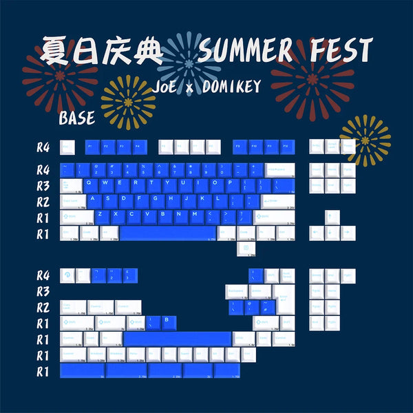 Domikey X JOE Summer Festival Keycap Cherry Profile Natsu Matsuri keycap ABS Doubleshots Keycap Silk Screen for mx keyboard