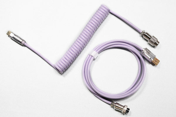 LOOP Aviator Connector Cable USB A to type C GX12 Aviation For Mechanical Keyboard Handmade Cotton Yarn PE RGB Breathing Light
